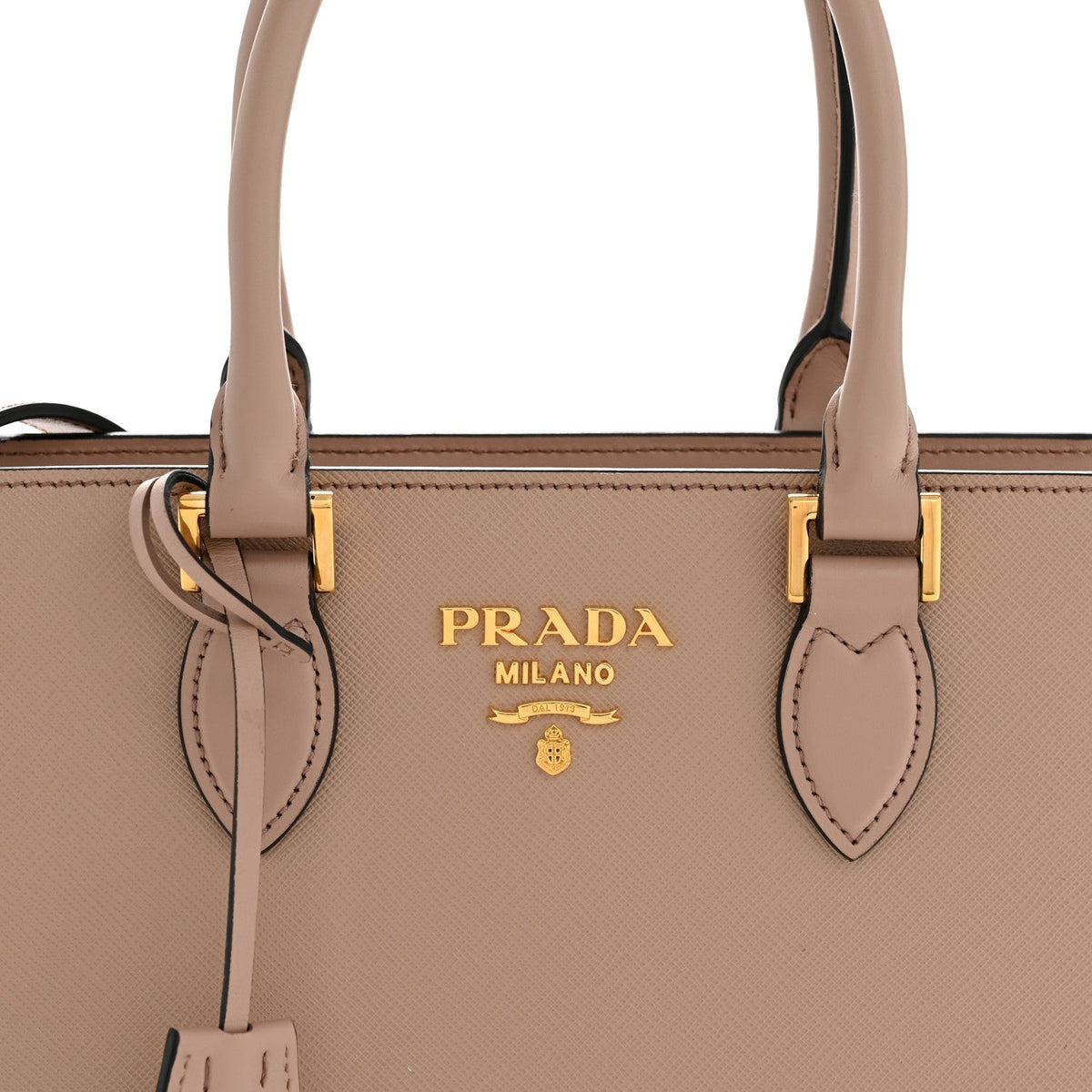 Saffiano Soft Calfskin Small Zippered Tote Cipria