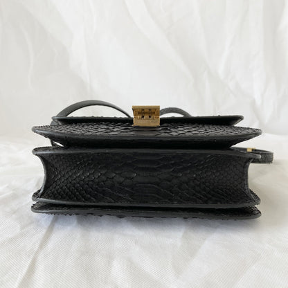 Celine Black Python Medium Classic Box Shoulder Bag