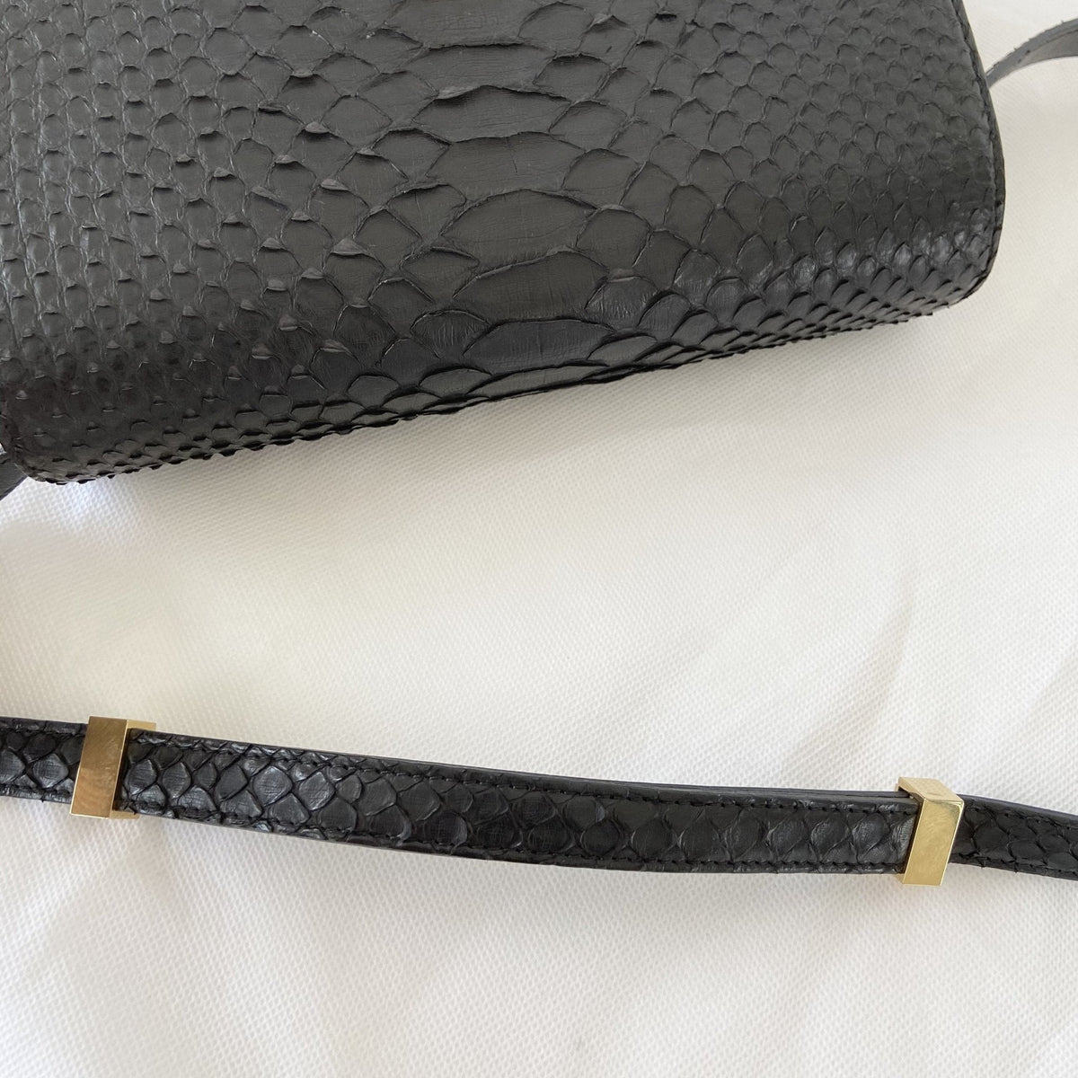 Celine Black Python Medium Classic Box Shoulder Bag