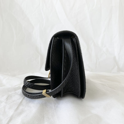 Celine Black Python Medium Classic Box Shoulder Bag