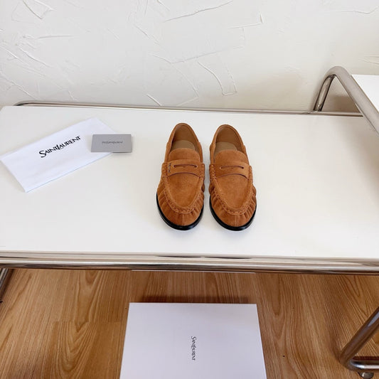 YSL Le Loafer Supple Camel Suede