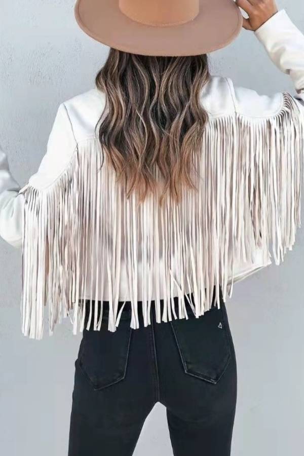 American retro tassel cropped jacket
