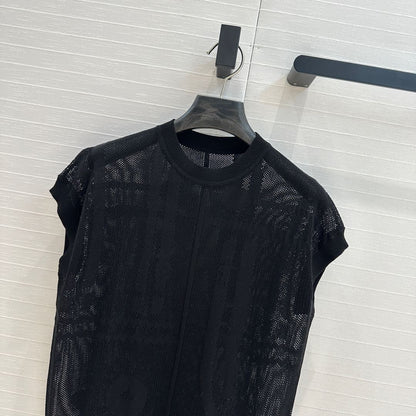 Hm 25 Short-sleeved Sweater Black Mesh Polyester