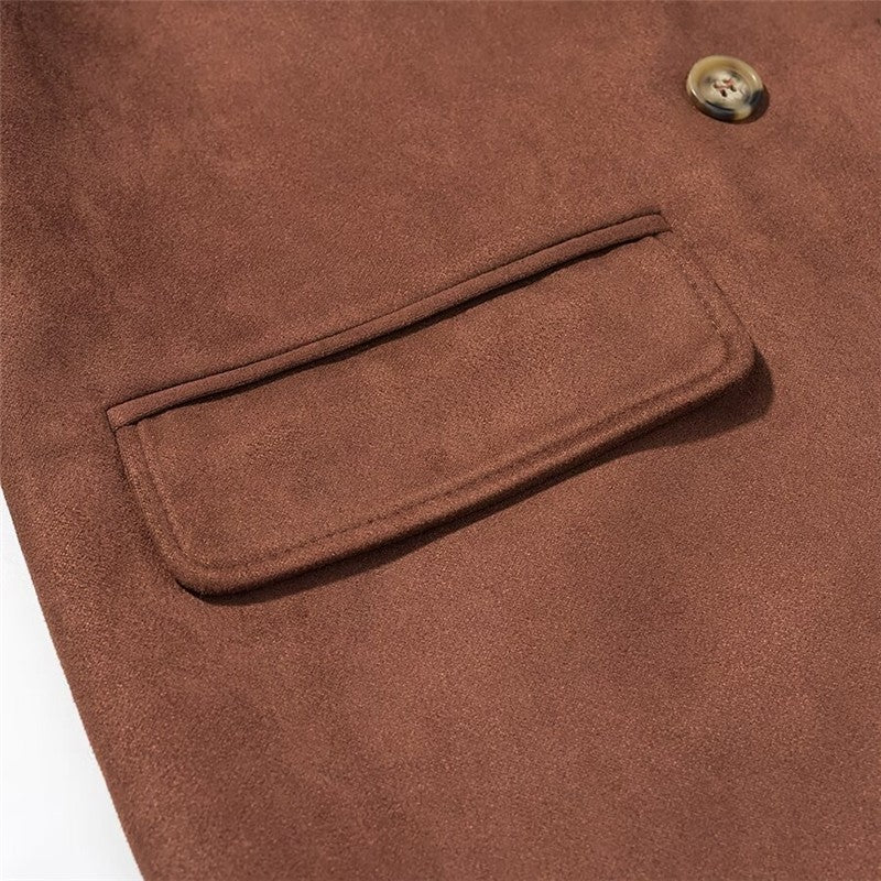 Long Plush Texture Trench Coat