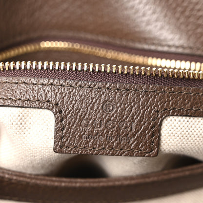 GG Supreme Monogram Textured Dollar Calfskin Web Medium Blondie Shoulder Flap Bag Beige Ebony New Acero