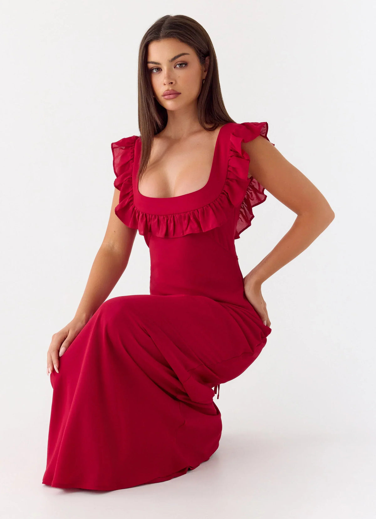 Malina Maxi Dress - Deep Red