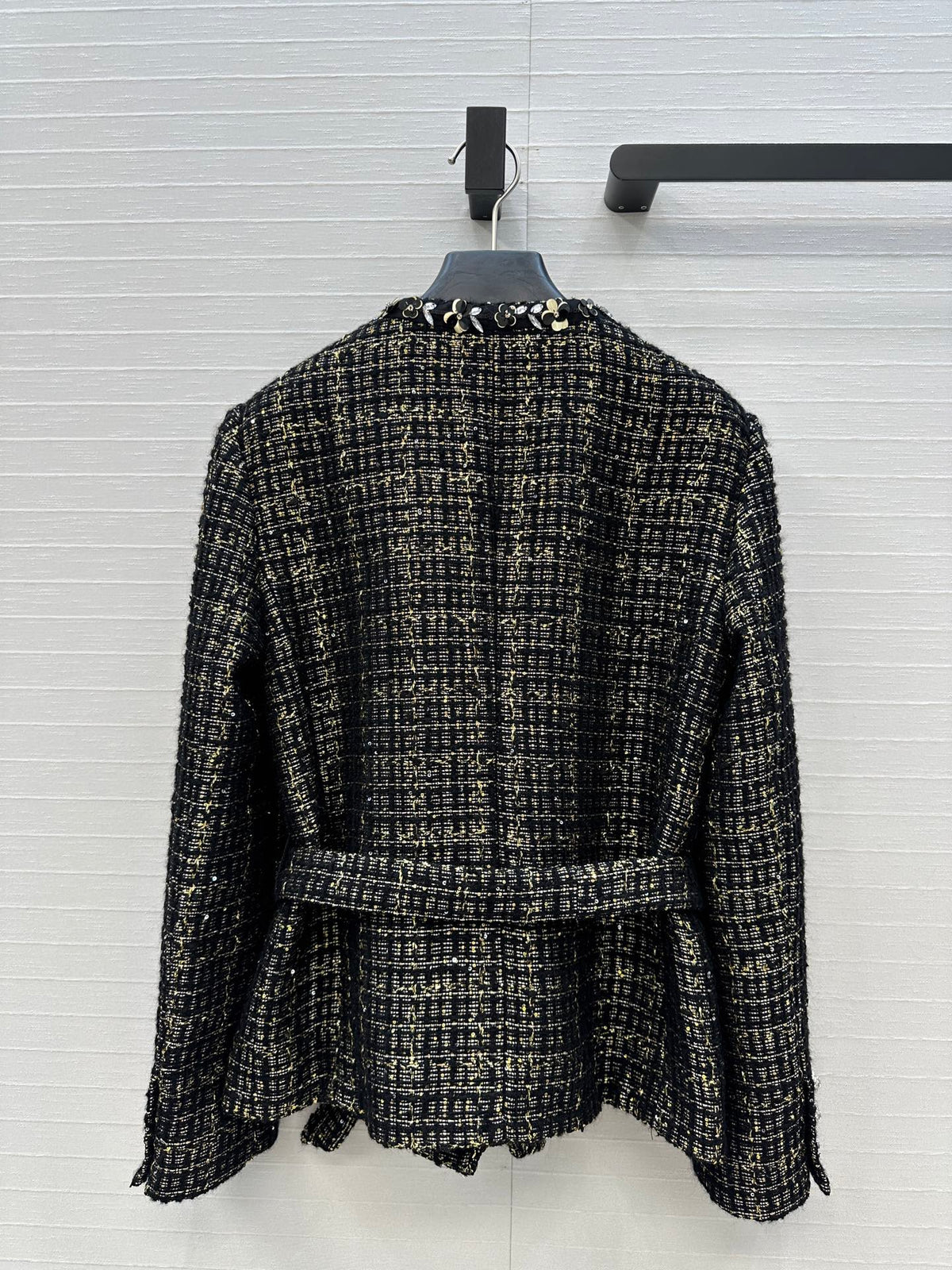 CC 25 Tweed Jacket Black Wool Polyamide
