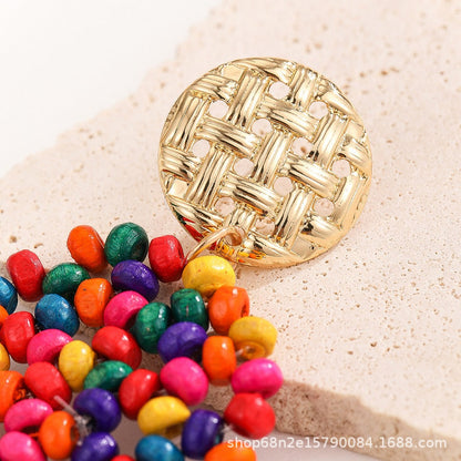 Earwish - Bamboo Bead Earrings - Sweet and Colorful