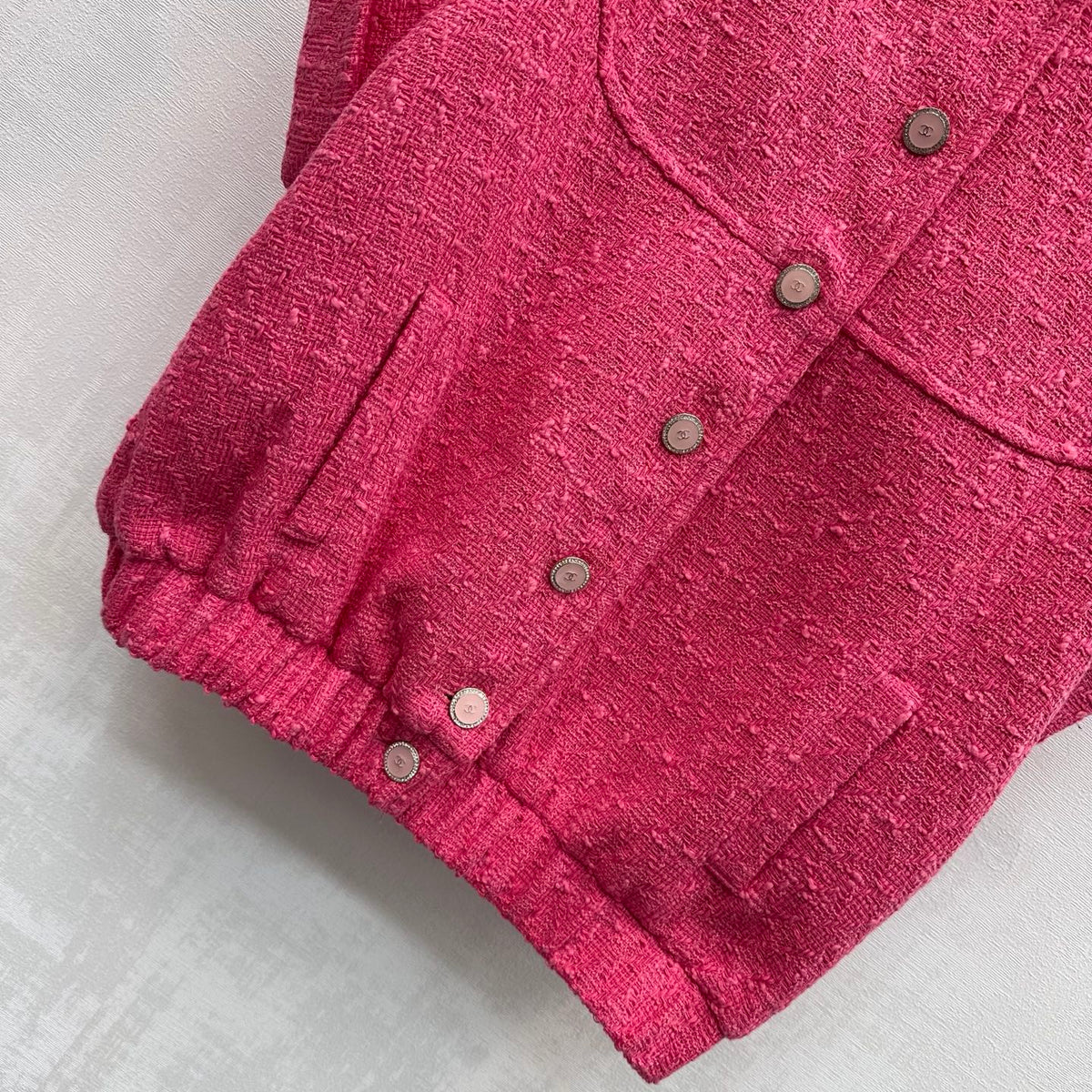 CC Jacket Short-sleeved Fuchsia Pink Cotton 350253