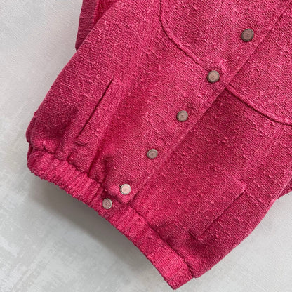 CC Jacket Short-sleeved Fuchsia Pink Cotton 350253