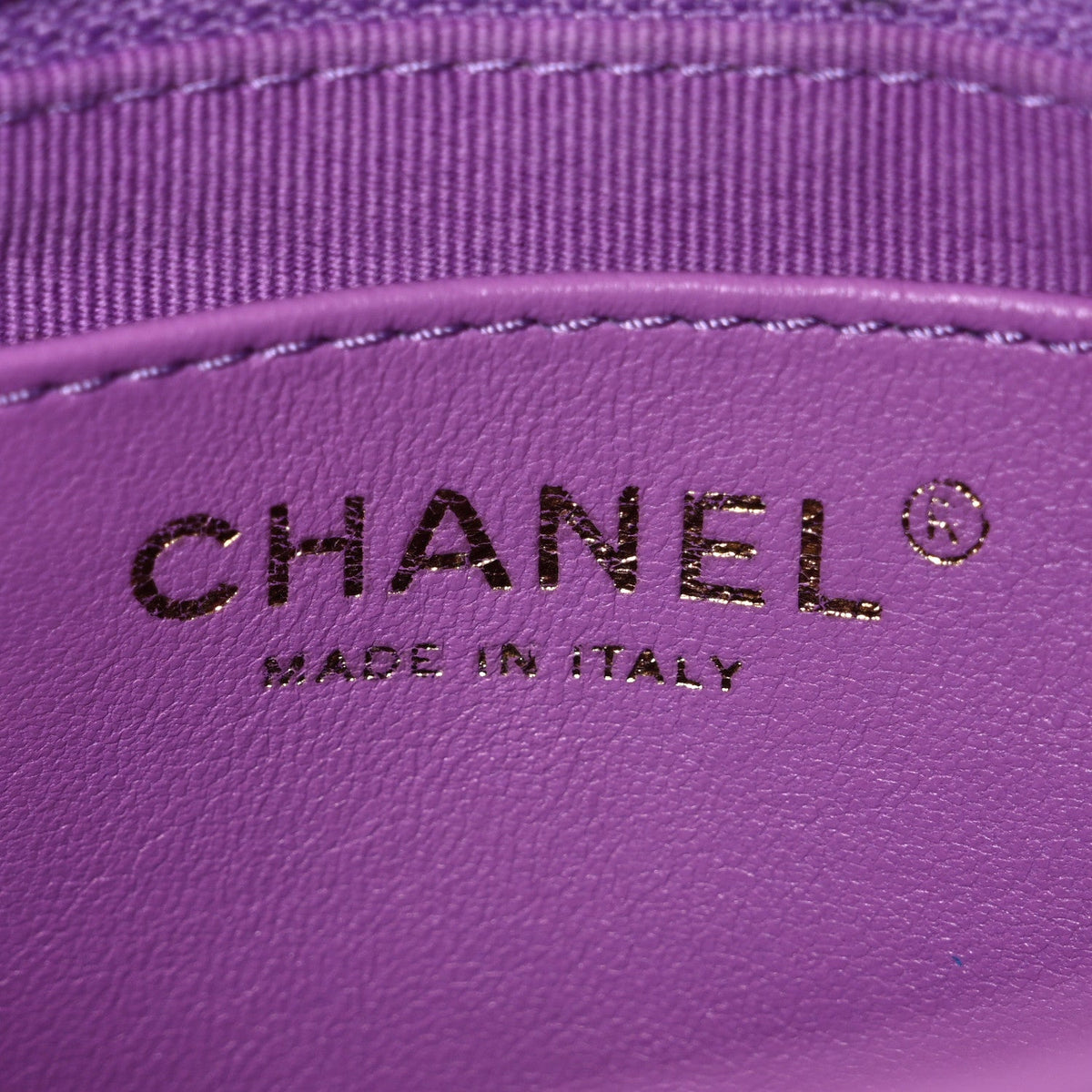 Lambskin Quilted Small CC Funky Town Flap Purple