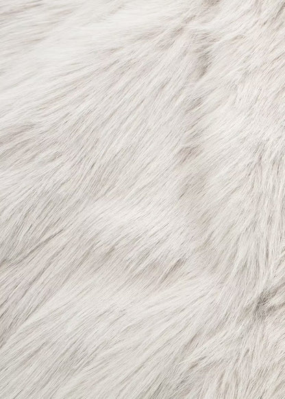 Three Quarter Faux Fur Coat White Luxury