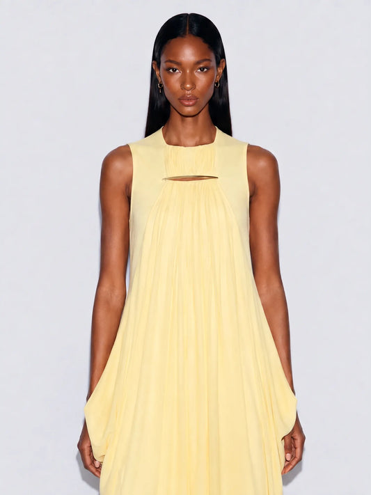 Bianca Draped Maxi Dress with 3D Embellishment