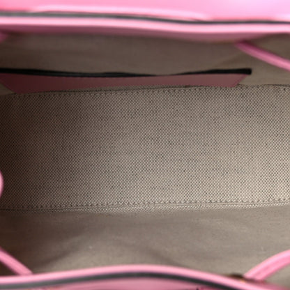 Calfskin Bamboo Backpack Glossy Pink