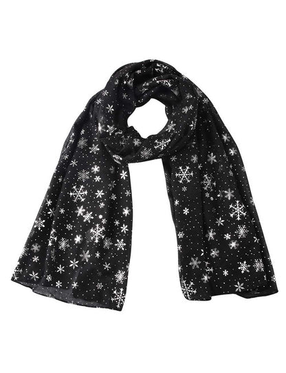 Winter Snowflake Polka Dots Christmas Shawl Scarf