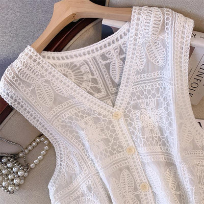 Crosa - Bohemian Crochet Sleeveless Vest