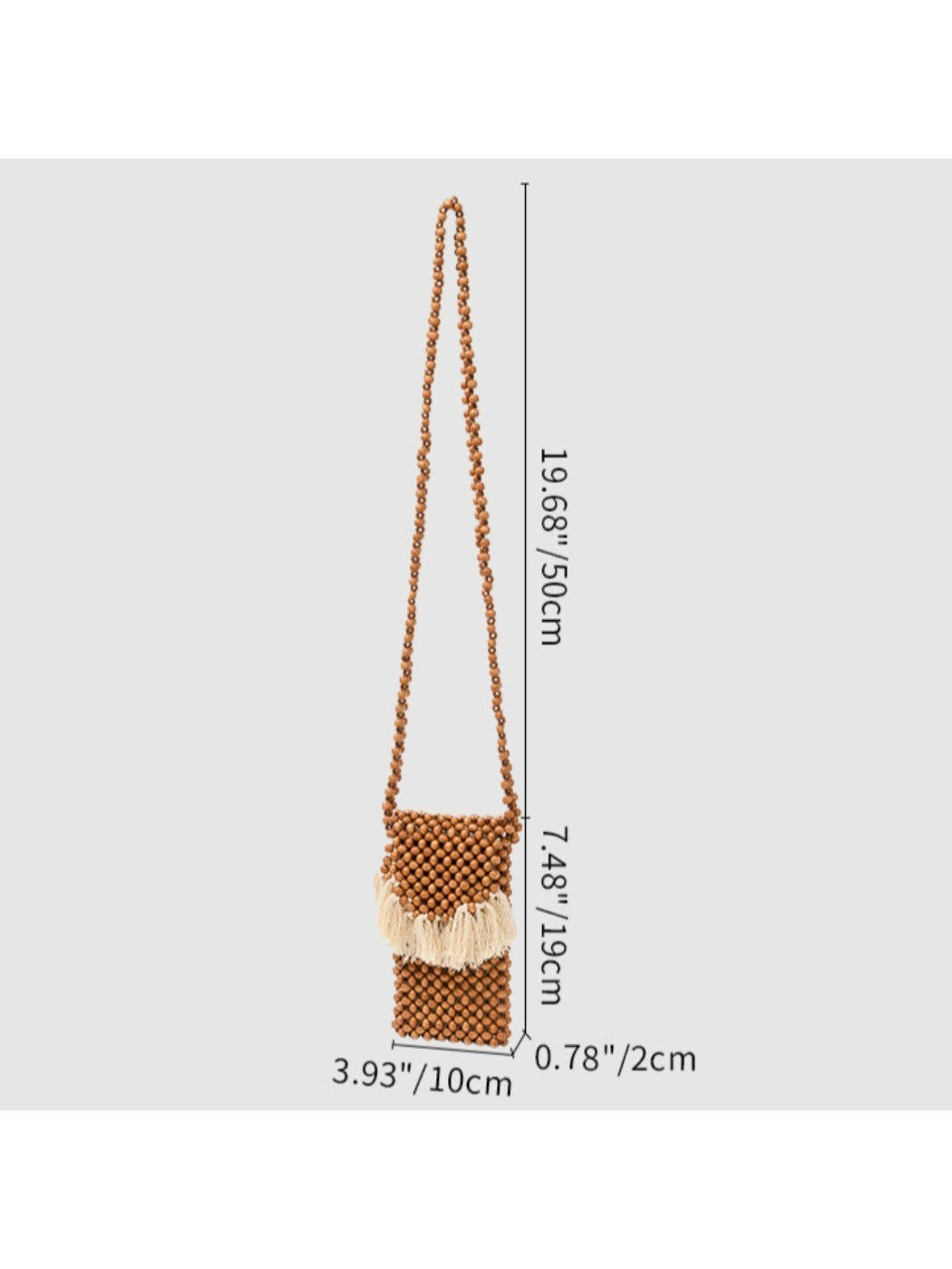 Cosbai - Beaded Woven Mini Crossbody Bag - Boho &amp; Charm