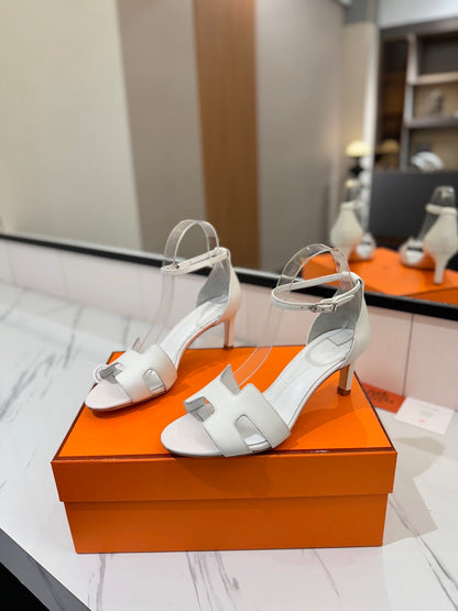 HM Joy 65mm Heeled Sandals White Cowhide 294913