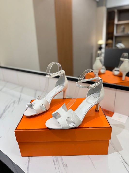 HM Joy 65mm Heeled Sandals White Cowhide 294913