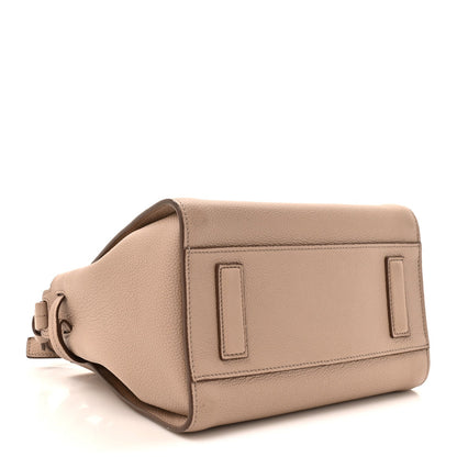Grained Calfskin Small Padlock Top Handle Beige