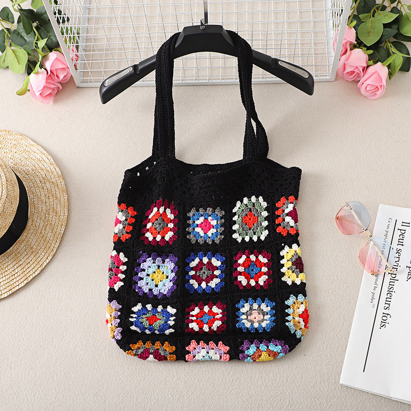 Crochet Granny Square Bag Floral Patchwork Bag