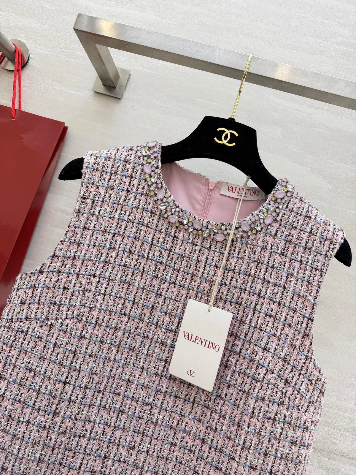 Valen 26s Dress Pink Tweed 344746
