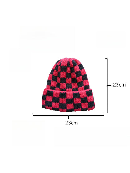 Haila - Winter Checkered Knitted Beanie
