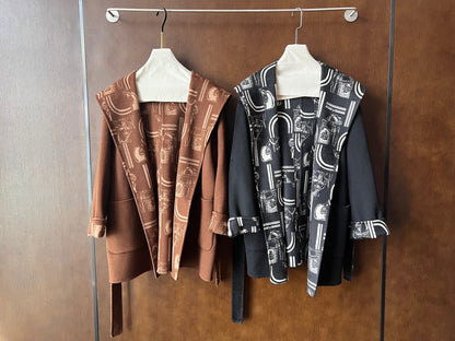 HM 25 Jacket Brown And Black Felt Fabric 300724
