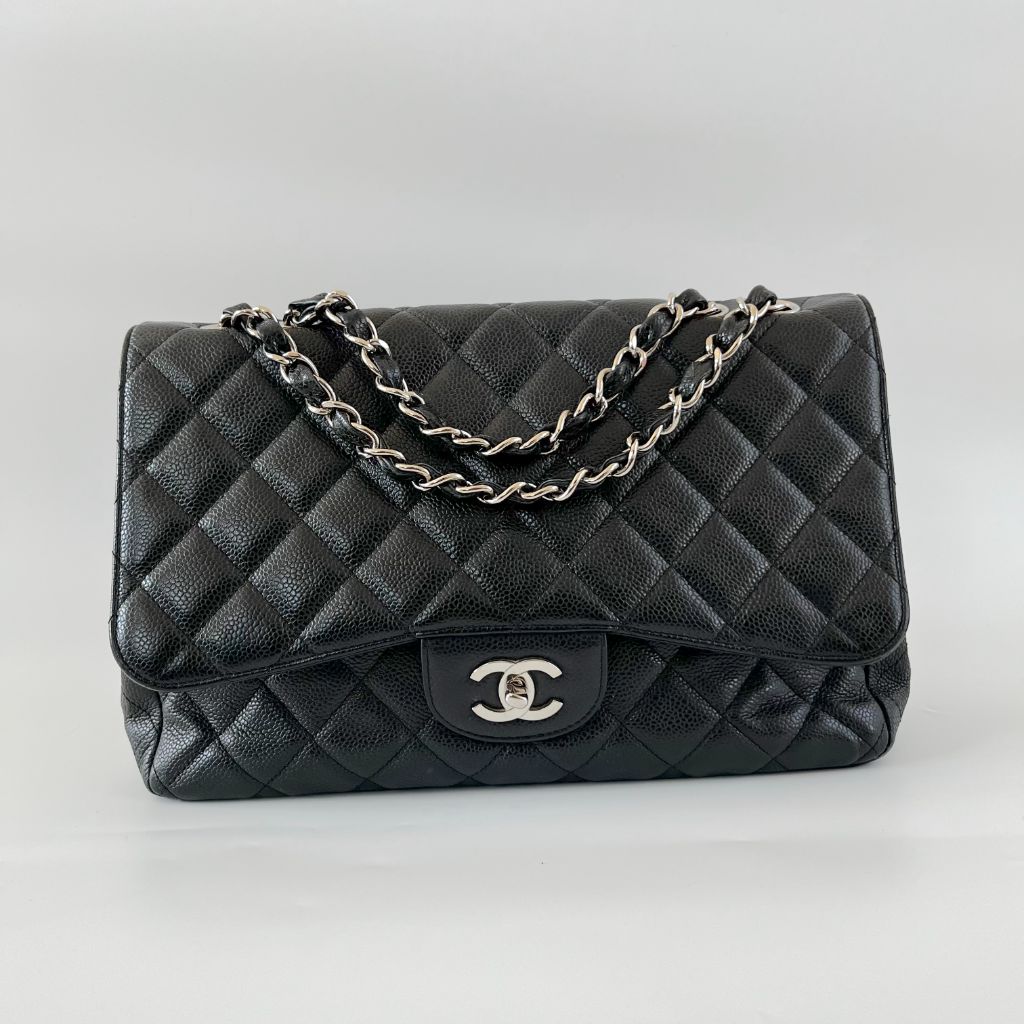Chanel Black Caviar Single Flap Bag