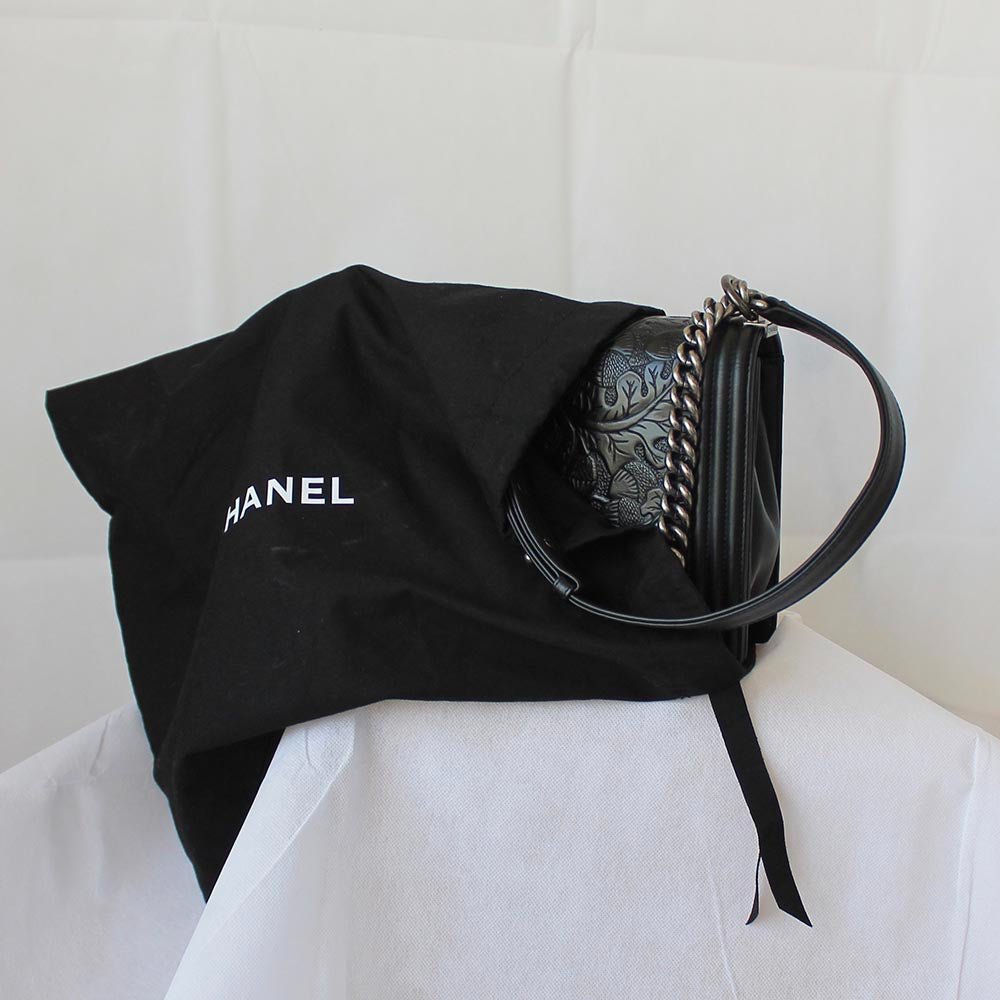 Chanel Leaf Embossed Large Boy Bag