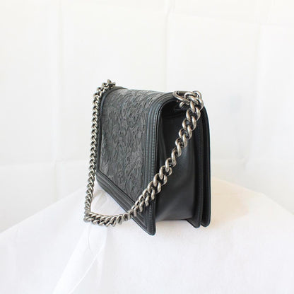 Chanel Leaf Embossed Large Boy Bag