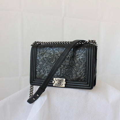 Chanel Leaf Embossed Large Boy Bag