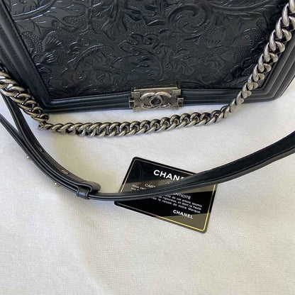 Chanel Leaf Embossed Large Boy Bag