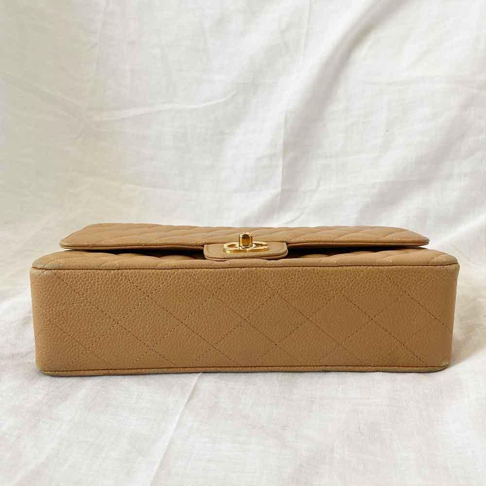 Chanel Medium Caviar Beige Flap Bag