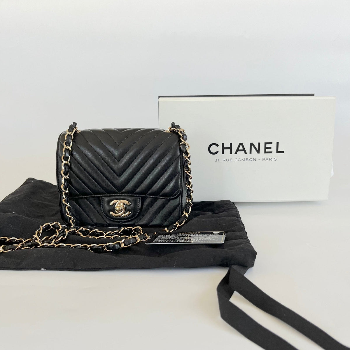 Chanel Mini Chevron Classic Caviar Flap Bag