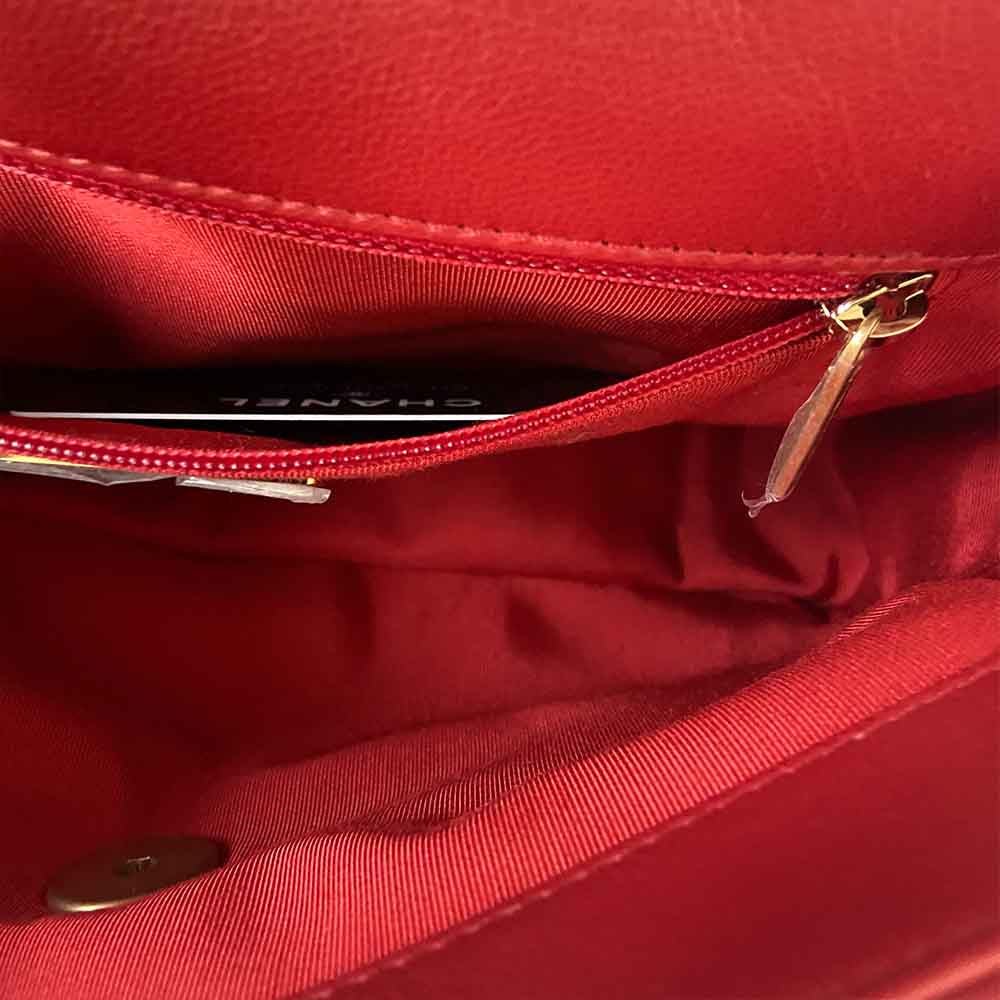 Chanel Red Quilted Leather 19 Flap Bag