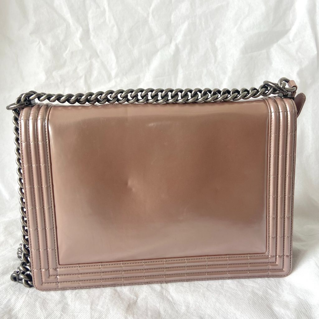 Chanel reverso boy flap bag glazed iridescent calfskin