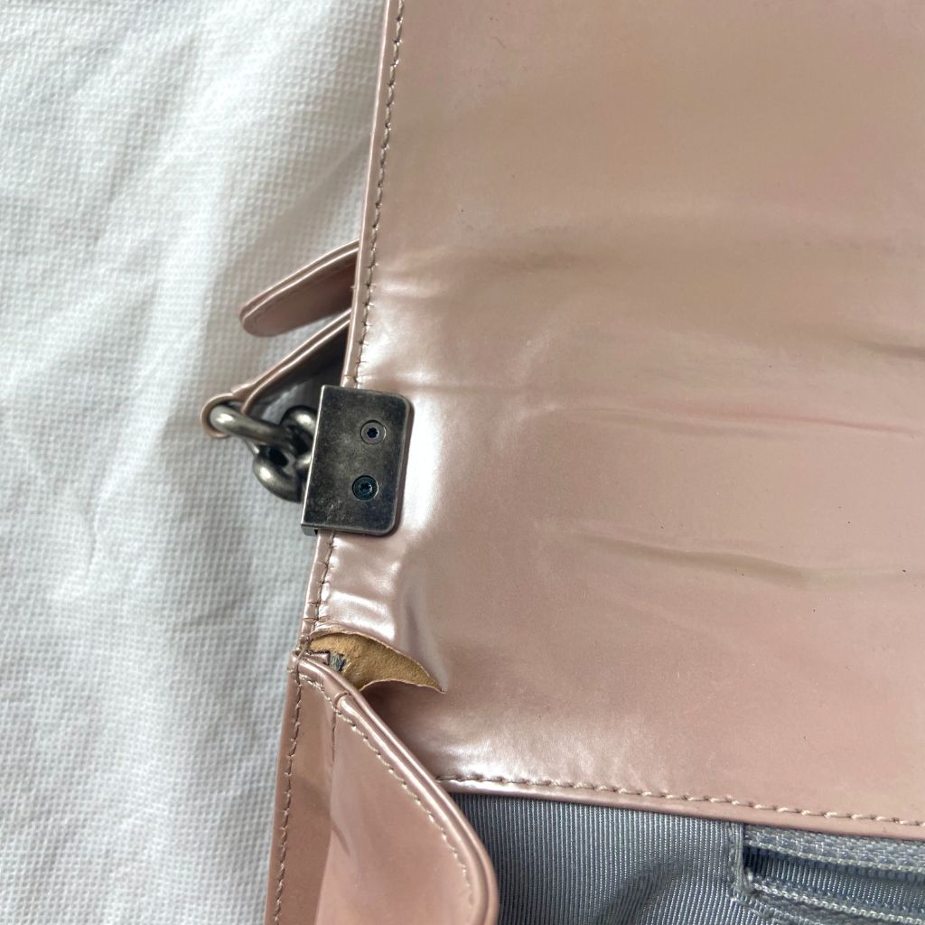 Chanel reverso boy flap bag glazed iridescent calfskin