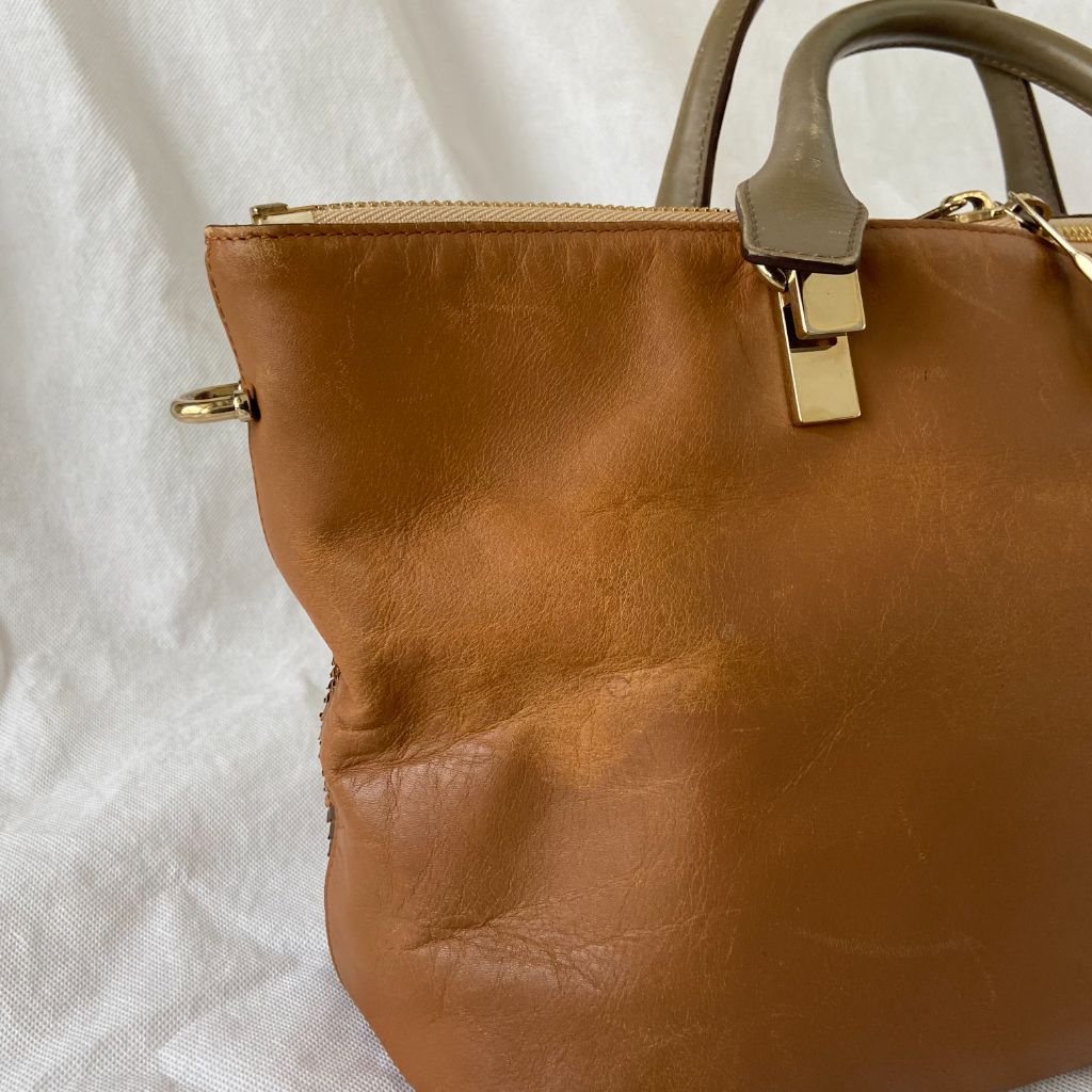 Chloe Brown Python and Leather Baylee Tote
