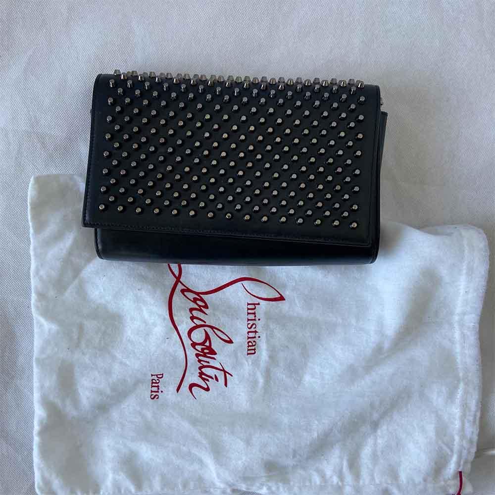 Christian Louboutin Black Studded Small Flap Bag