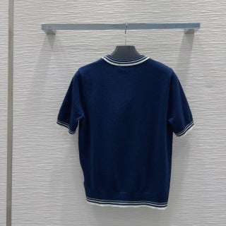 Prada 25 Logo Sweater Blue and Yellow Wool