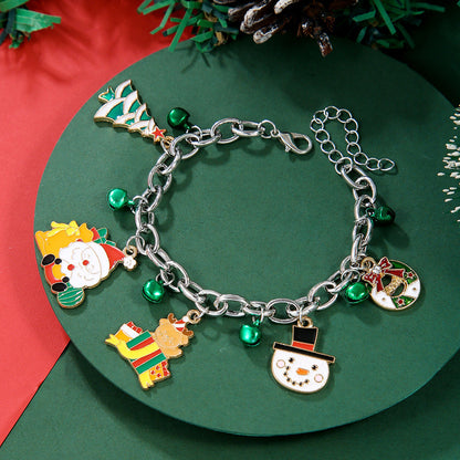 Christmas Soft Pottery Snowflake Elk Bell Bracelet