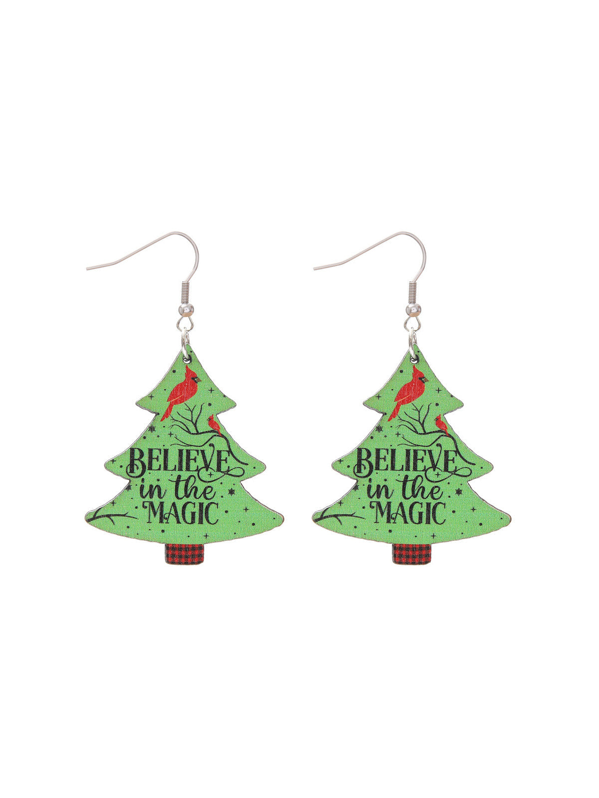 Christmas Wooden Earrings Snowman And Tree Style