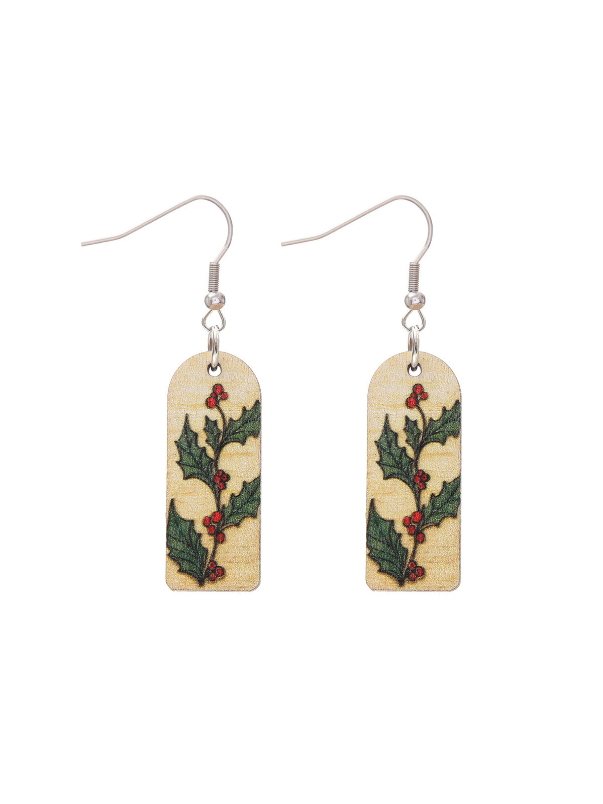 Christmas Wooden Earrings Snowman And Tree Style