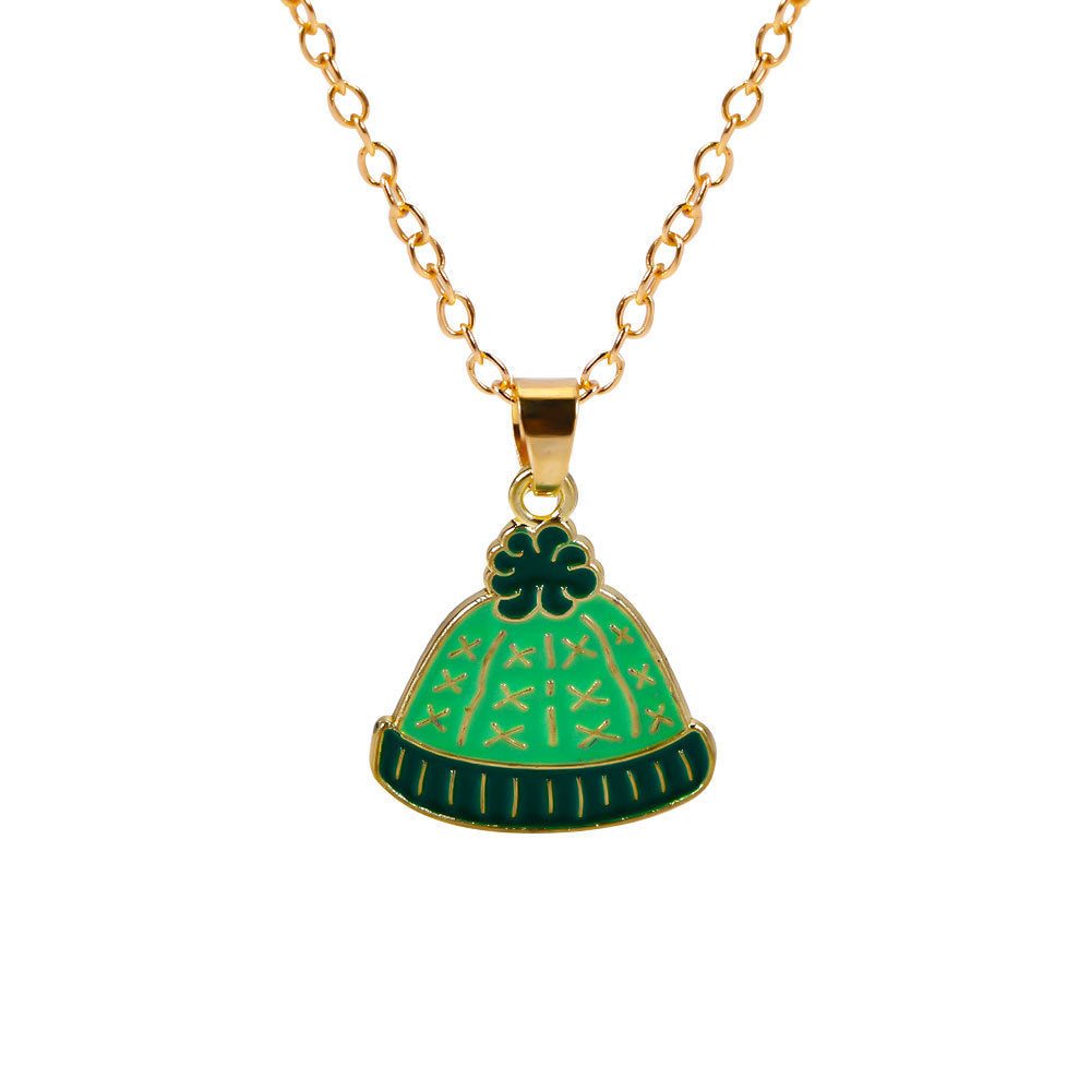 Christmas Alloy Santa Claus Tree Pendant Necklace