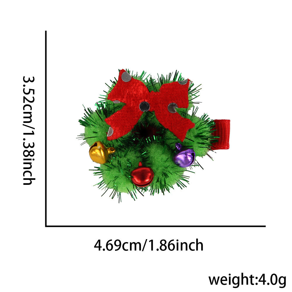 Christmas Cartoon Bow Hairpin Velvet Elk Bow