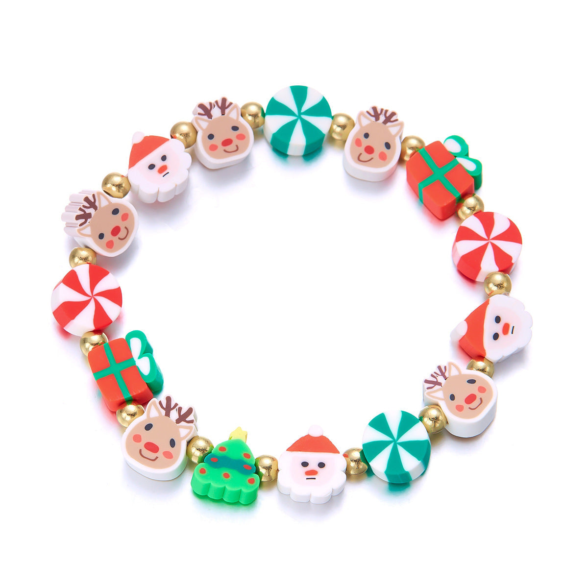 Christmas Women Soft Pottery Beaded Bracelet