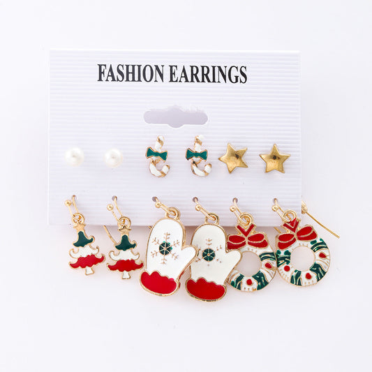 Christmas Zinc Alloy Snowflake Bell Earrings