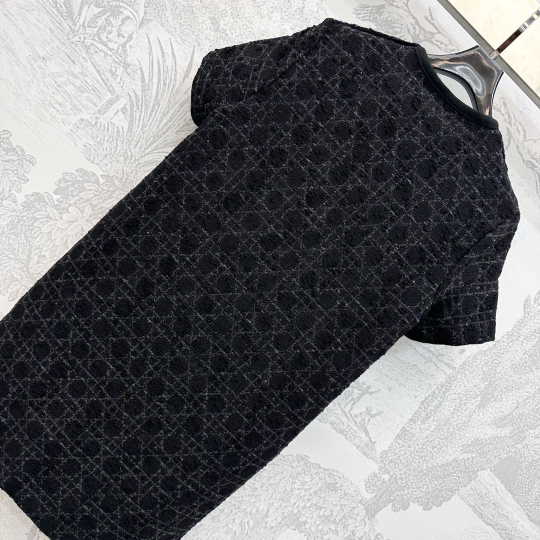 Dior 2025 Short Macrocannage Dress Black Cotton