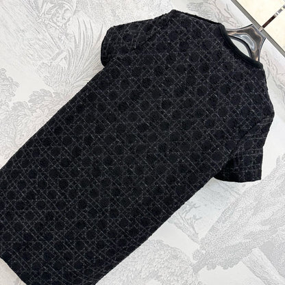 Dior 2025 Short Macrocannage Dress Black Cotton